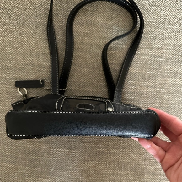 Rolf's - Genuine Black Leather Handbag Small Purse Multiple Compartments inside - Picture 7 of 11